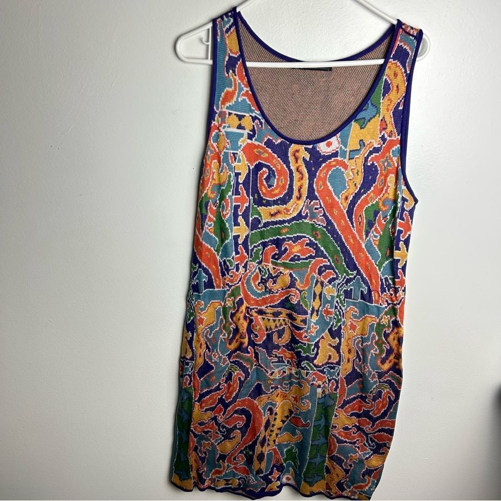 Peruvian Connection Samarinda Print Sleeveless Pima Cotton Dress Size Large - Picture 5 of 8